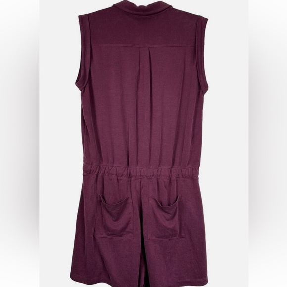 Lou & Grey Sandwashed Sleeveless Romper Purple Med - Picture 3 of 15